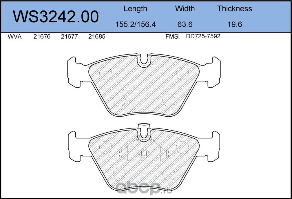Колодки тормозные дисковые | перед | (Jeenice). Артикул WS324200