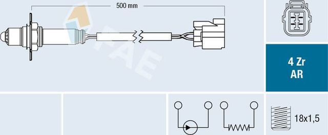 Лямбда-зонд (кислородный датчик) FAE для Subaru Legacy V 2009-2014. Артикул 75606