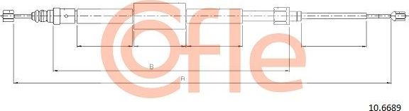 Трос ручника (тросик ручного тормоза) Cofle. Артикул 92.10.6689