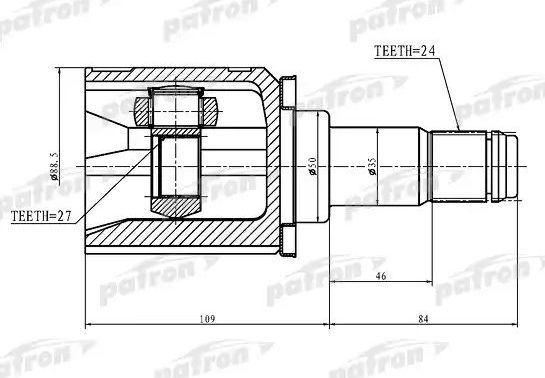 Шрус внутренний (граната) Patron. Артикул PCV1427