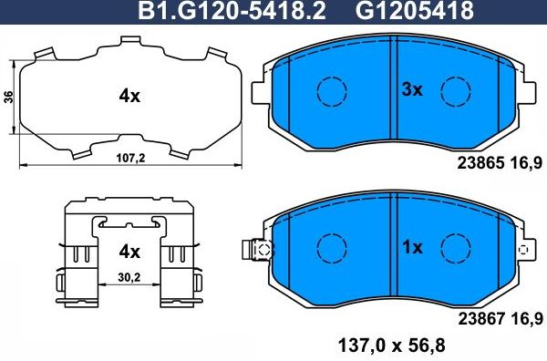 Тормозные колодки Galfer. Артикул B1.G120-5418.2