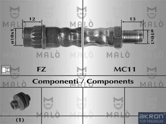 Тормозной шланг Malò. Артикул 80846