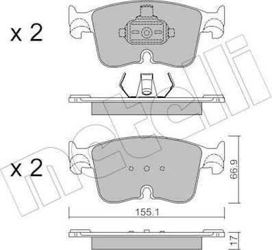 Тормозные колодки Metelli. Артикул 22-1383-0