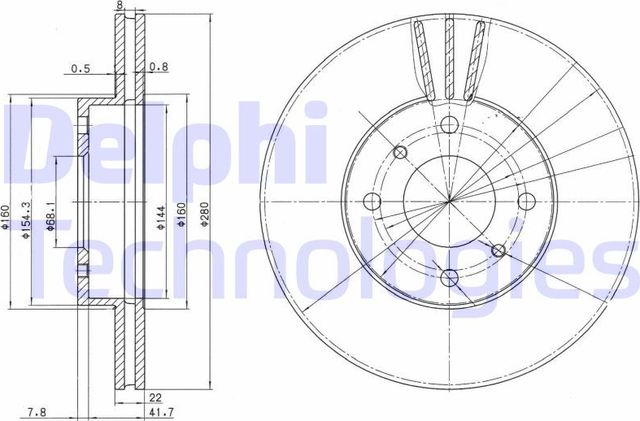 Тормозной диск Delphi. Артикул BG3596