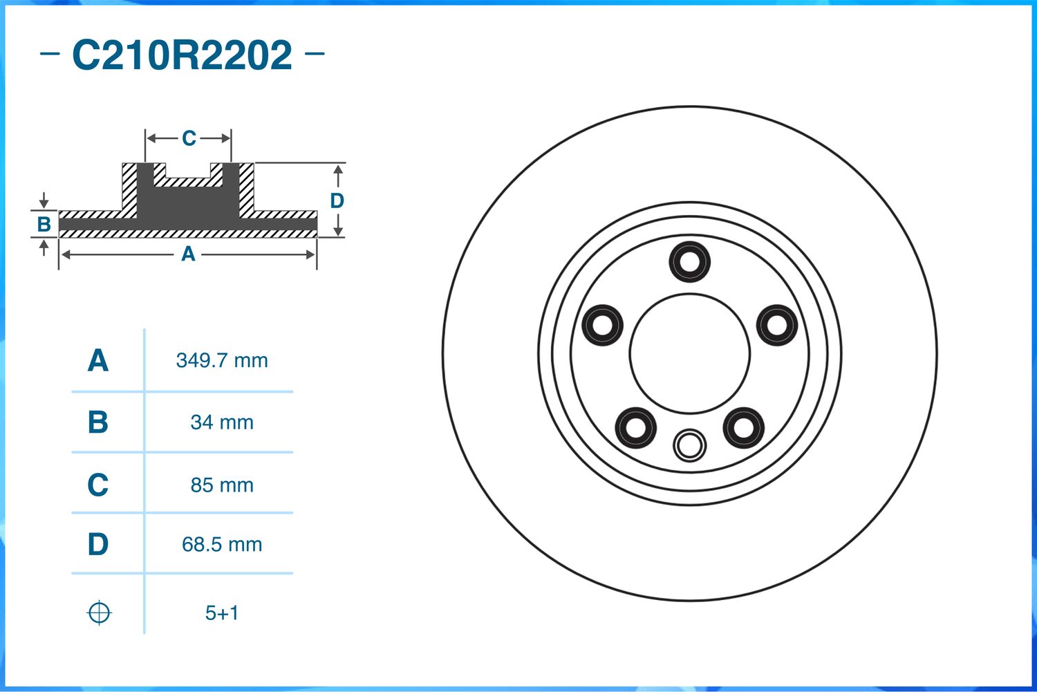 Диск тормозной передний (Cworks). Артикул C210R2202