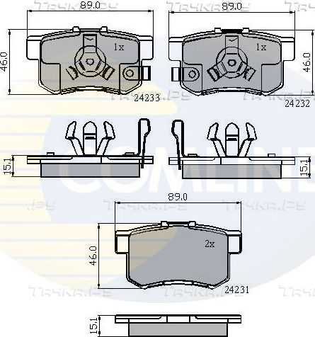Тормозные колодки Comline Comline задние для Honda CR-V II 2005-2007. Артикул CBP31736