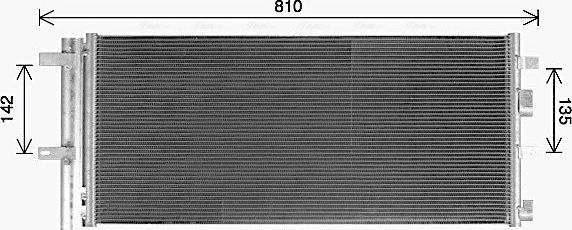 Радиатор кондиционера (конденсатор) AVA (алюминий) для Ford Edge II 2015-2018. Артикул FD5659D