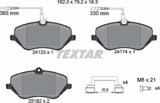 Тормозные колодки Textar Q+. Артикул 2413303