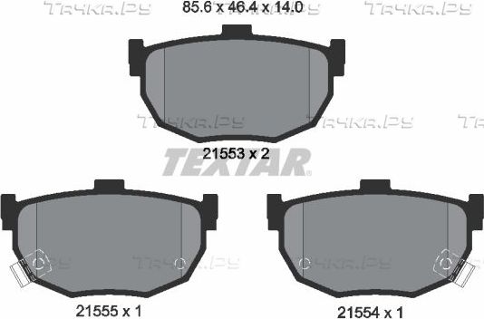 Тормозные колодки Textar задние для Hyundai Coupe II (GK) 2001-2009. Артикул 2155301