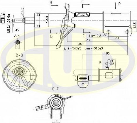 Амортизатор G.U.D.. Артикул GSA339030