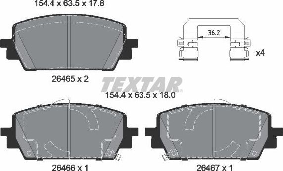 Тормозные колодки Textar Q+. Артикул 2646501