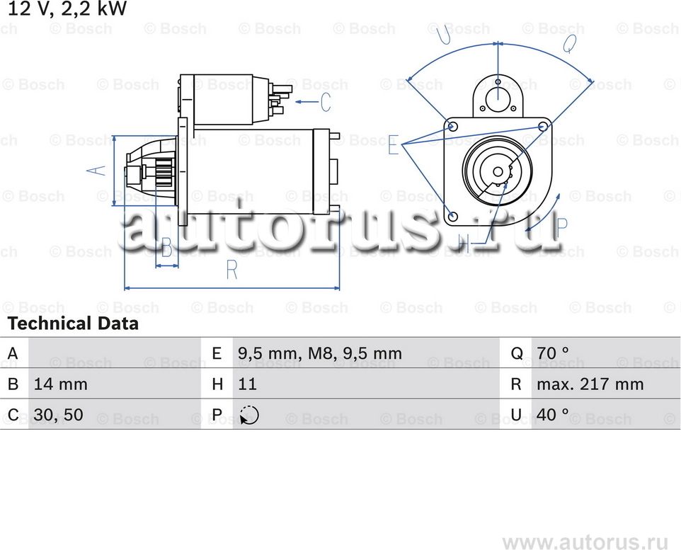 Стартер (Bosch). Артикул 0986023580