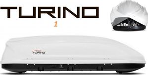 Автомобильный бокс PT Group Turino 1 аэродинамический белый (410 л, 177х81х46 см), двусторонее открывание. Артикул 00002501
