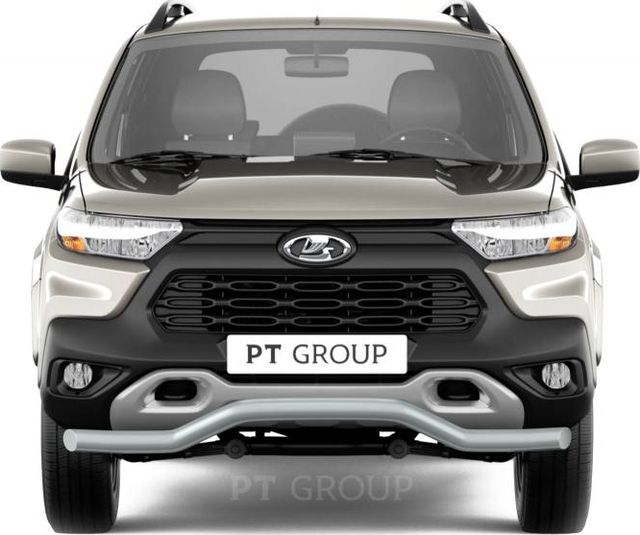 Защита PT Group переднего бампера d=63 мм Волна ИСКРА (ППК) для Lada Niva Travel 2021-2026. Артикул LNT-21-330213.11