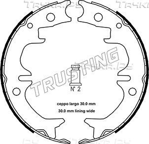 Тормозные колодки (стояночная тормозная система) Trusting задние для Toyota Camry 20 (V20, XV20) 1996-2001. Артикул 115.314