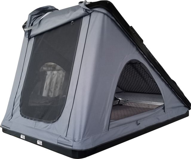 Палатка на крышу автомобиля РИФ Hard RT05-125, 210х125х150 корпус черный, тент светло-серый. Артикул RIFRT051258090W