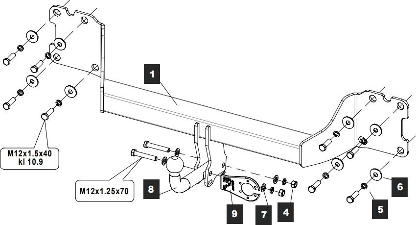 Фаркоп Baltex для Audi Q7 II 2015-2026. Артикул 269064