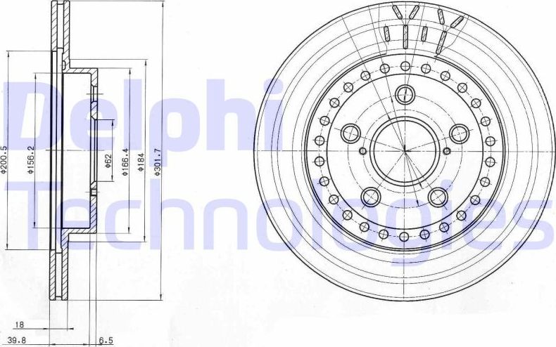 Тормозной диск Delphi. Артикул BG3536