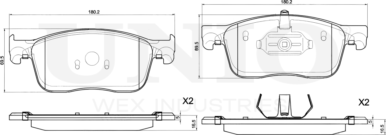 Колодки тормозные дисковые, комплект (Unio). Артикул BRP-20229