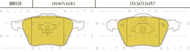 Колодки тормозные VOLVO S60/S80 98- перед. (Blitz). Артикул BB0320