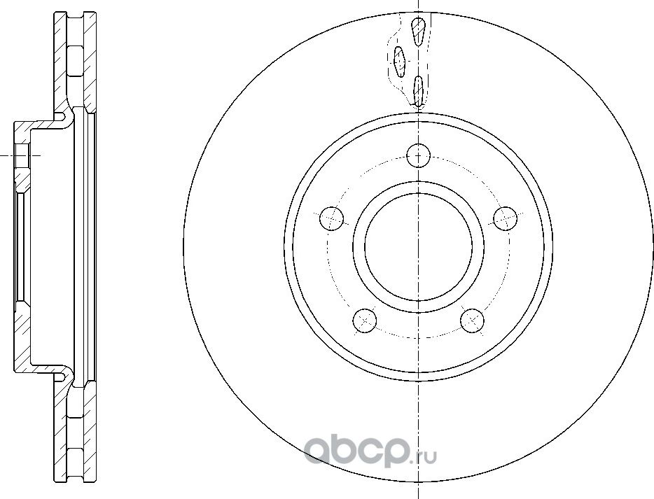 Диск тормозной вентилируемый (G-Brake). Артикул GR21291