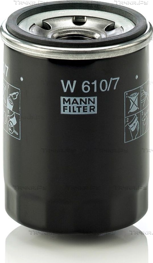 Масляный фильтр Mann-Filter для Hyundai Atos 2003-2008. Артикул W 610/7