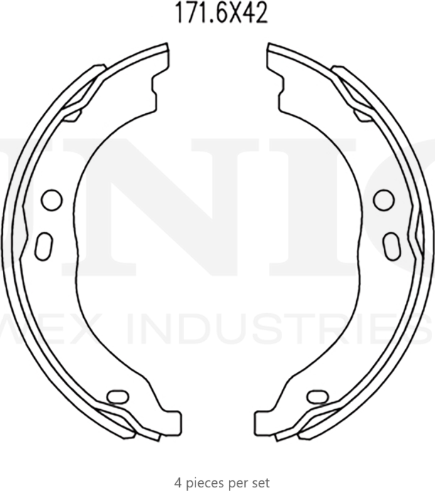 Колодки тормозные барабанные, комплект (Unio). Артикул BRP-10086