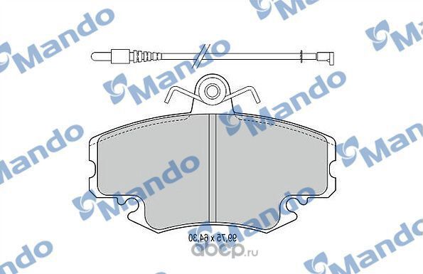 Колодки тормозные RENAULT Logan,19,21,Clio PEUGEOT 205 передние (4шт.) MANDO. Артикул MBF015076