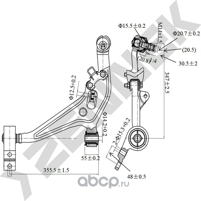 РЫЧАГ ПЕРЕДНИЙ ЛЕВЫЙ NISSAN X-TRAIL T30 01 (Zennek). Артикул DCA0108