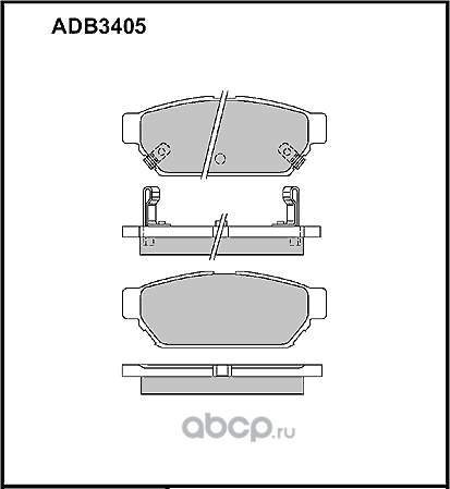 Колодки тормозные дисковые | зад | (Allied Nippon). Артикул ADB3405