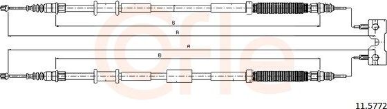 Трос ручника (тросик ручного тормоза) Cofle задний для Opel Corsa D 2006-2014. Артикул 11.5772