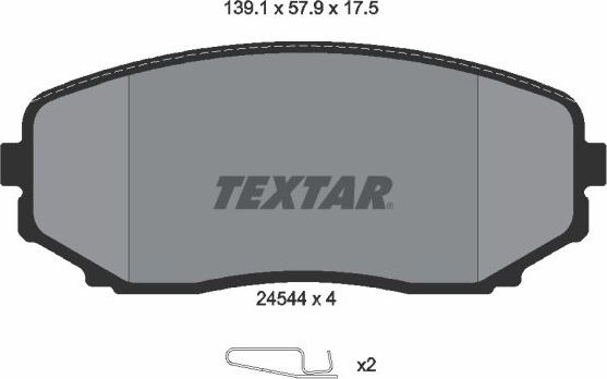 Тормозные колодки Textar передние для Mazda CX-9 I 2006-2016. Артикул 2454401