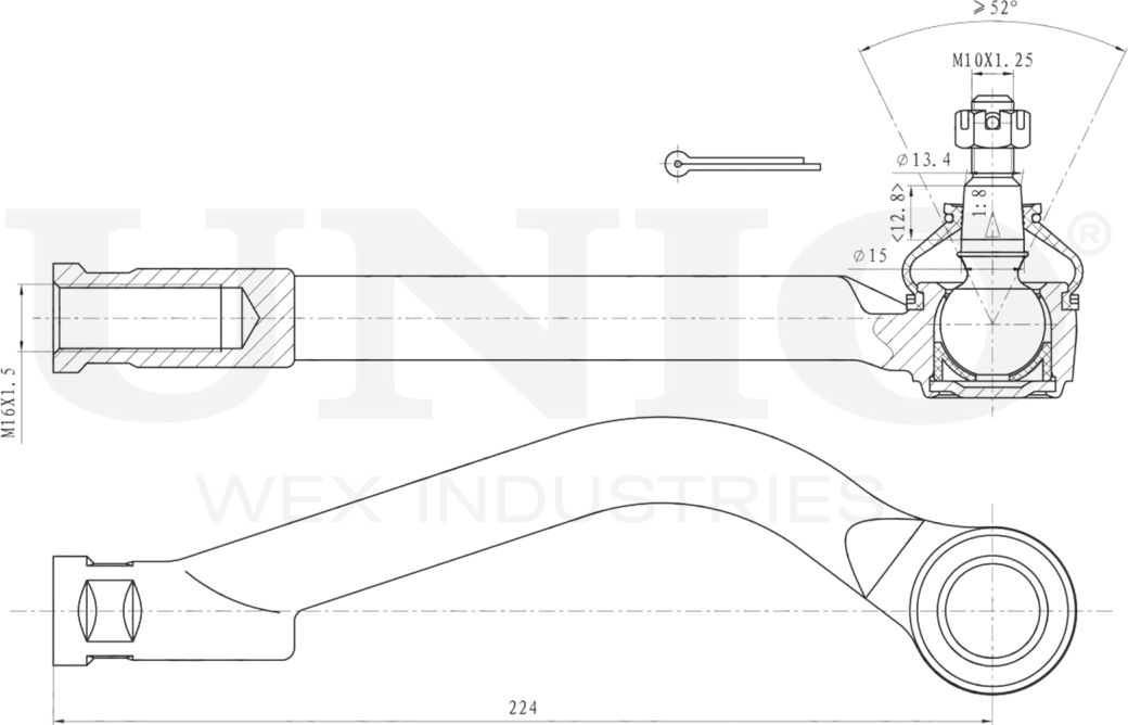 Наконечник рулевой тяги (Unio). Артикул SSP-10160