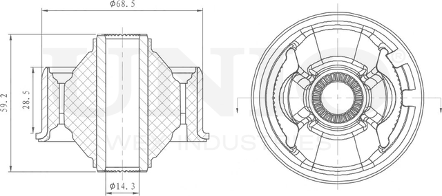Сайлентблок рычага подвески (Unio). Артикул RMP-20418