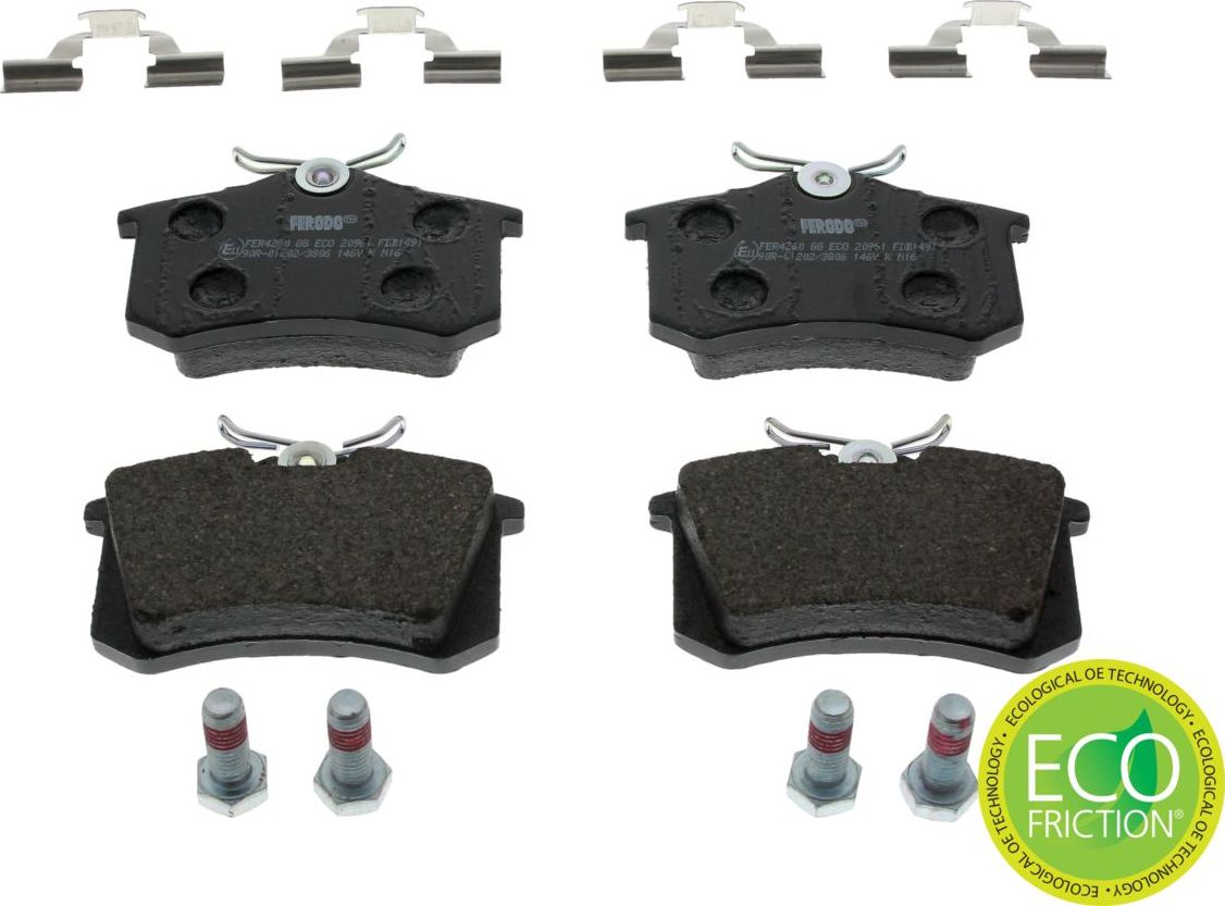 Тормозные колодки Ferodo Premier Eco Friction. Артикул FDB1491