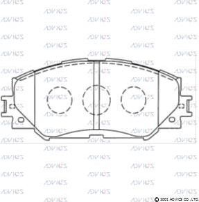 Тормозные колодки Advics передние для Toyota Allion II 2007-2026. Артикул A1N128