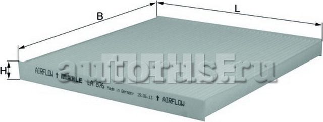 Салонный фильтр Mahle-Knecht. Артикул LA 876