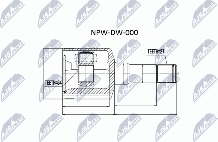 Шрус внутренний (граната) NTY. Артикул NPW-DW-000