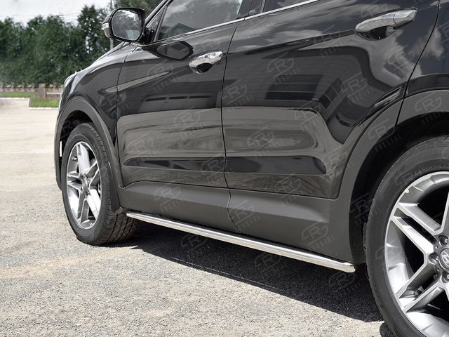 Защита порогов RusStal труба d42 для Hyundai Santa Fe Grand 2016-2026 (Вариант 1). Артикул HSFT-0027371