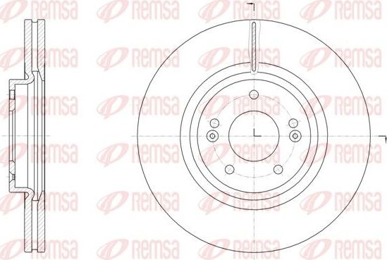 Тормозной диск Remsa передний для Kia Sorento III Prime 2015-2026. Артикул 61514.10