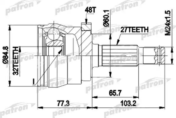 Шрус наружный (граната) Patron для Jeep Grand Cherokee II (WJ) 1999-2004. Артикул PCV9102