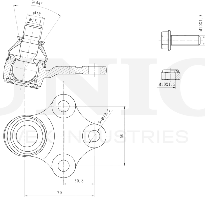 Опора шаровая (Unio). Артикул SSP-20067