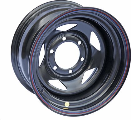 Колёсный диск OFF-ROAD Wheels усиленный стальной черный 6x139,7 8xR16 d110 ET-19 (треуг.) для Toyota Land Cruiser 80 1989-1998. Артикул 1680-63910BL-19A15