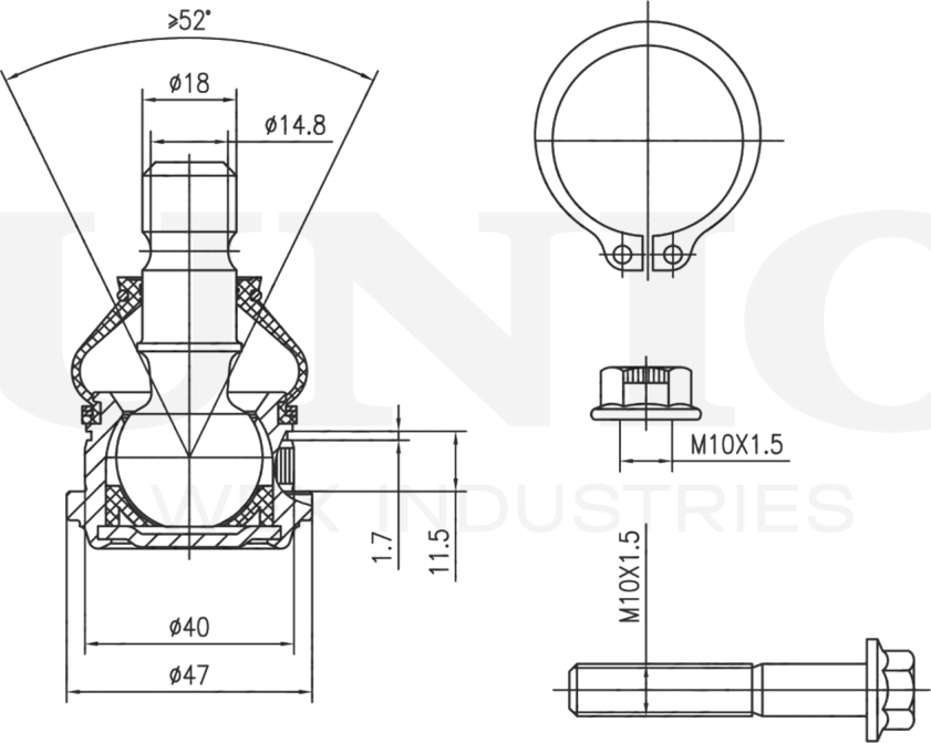 Опора шаровая (Unio). Артикул SSP-20085