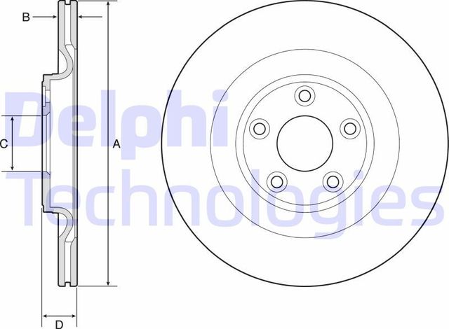 Тормозной диск Delphi задний для Jaguar F-Type I 2012-2026. Артикул BG4833C