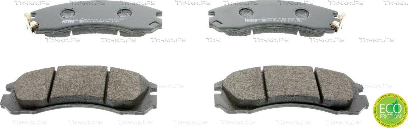 Тормозные колодки Ferodo Premier Eco Friction передние для Peugeot 4007 2007-2013. Артикул FDB1993
