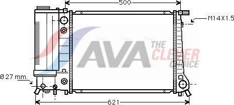 Радиатор охлаждения двигателя AVA ** CLEVER FIT ** для BMW 3 II (E30) 1987-1994. Артикул BW2084
