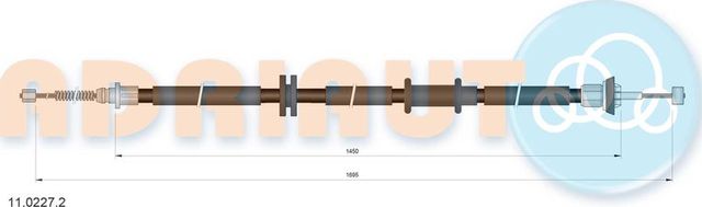 Трос ручника (тросик ручного тормоза) Adriauto задний правый для Citroen Nemo I 2008-2015. Артикул 11.0227.2