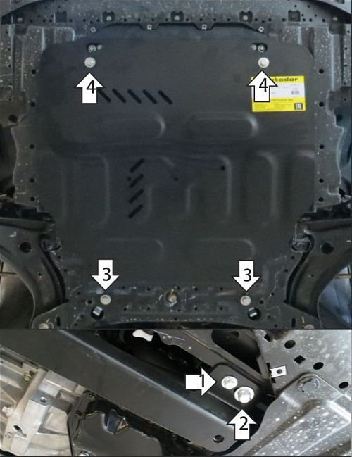 Защита Мотодор для картера и КПП Suzuki Baleno 2022-2026. Артикул 72402