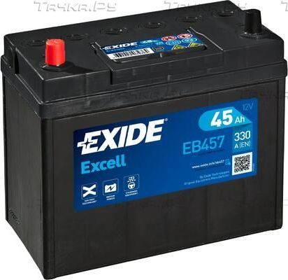 Аккумулятор Exide Excell ** для Toyota Yaris Verso 1999-2005. Артикул EB457